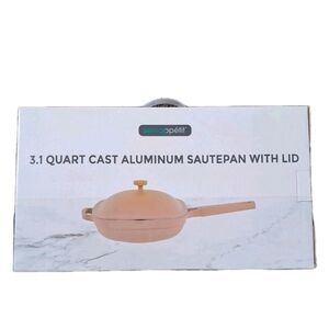 Servappetit 3.1 Qt. Cast Aluminum Sautepan With Lid Salmon Coral Peach Color